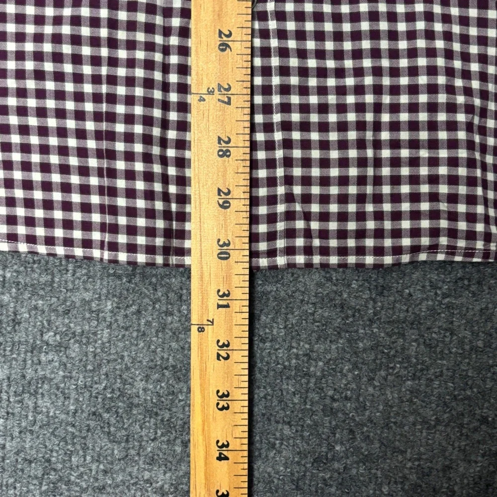 Rodd and Gunn The Hermitage Shirt Mens Large Purple White Gingham Italian Fabric